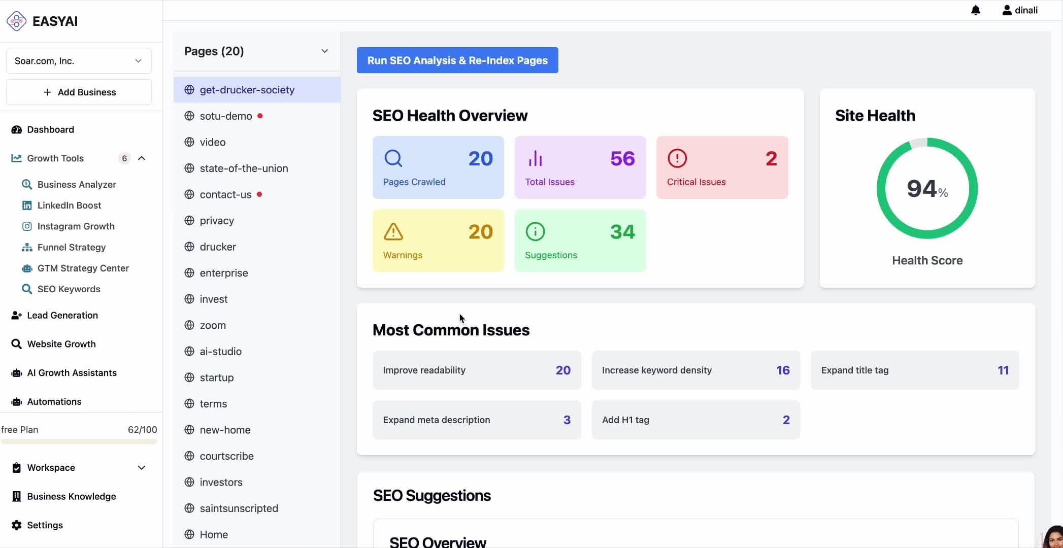 Website SEO demo
